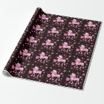 Papel De Presente Poodle Christmas<br><div class="desc">Papel de embalagem de Natal. Você pode alterar a cor do plano de fundo.</div>