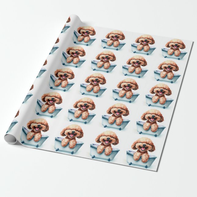 Papel De Presente Poodle Dog (Desenrolado)