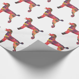 Papel De Presente Poodle Geo Silhouette Multi