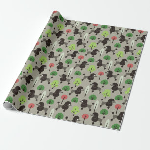 Papel De Presente Poodle no parque Wrapping Paper