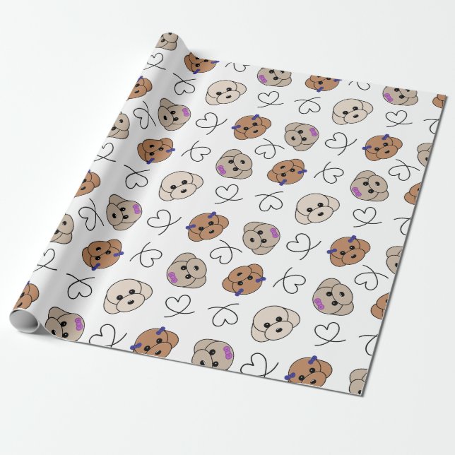 Papel De Presente Poodle Puppy Love (Desenrolado)