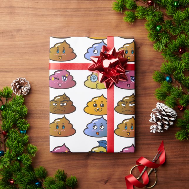 PAPEL DE PRESENTE POOP RAINBOW COLORS FUNNY WRAPPER (Presente de Natal)