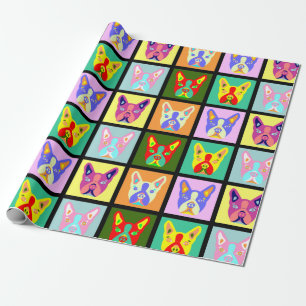 Papel De Presente Pop art de Boston Terrier