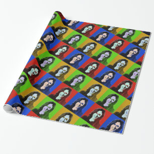 Papel De Presente Pop Art de Kamala Harris (Vermelho, Azul, Verde, A
