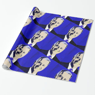 Papel De Presente Pop Art do Presidente Azul