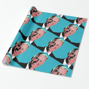 Papel De Presente Pop Art do Presidente Azul