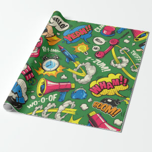 Papel De Presente Pop art padrão colorido sem costura com música c