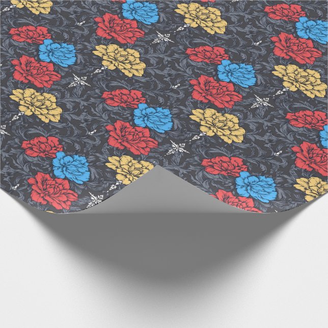 Papel De Presente Pop Art Peonies Floral Wrapping Paper (Ponta)