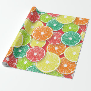 Papel De Presente Pop de fatias de fruta Citrus art 2