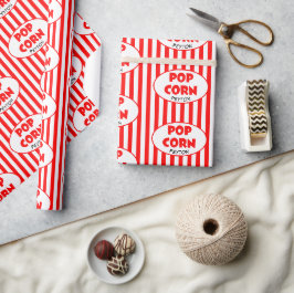 Papel De Presente Popcorn Red Stripe Personalizado