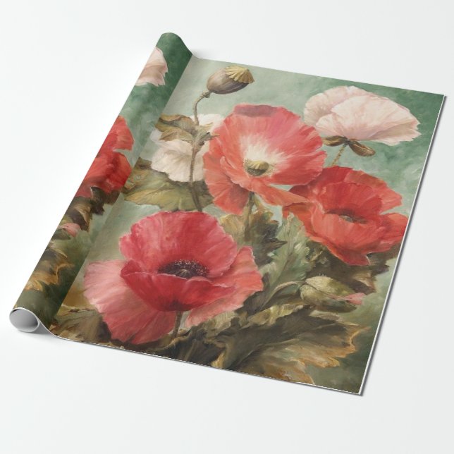 Papel De Presente poppies on wrapping paper (Desenrolado)