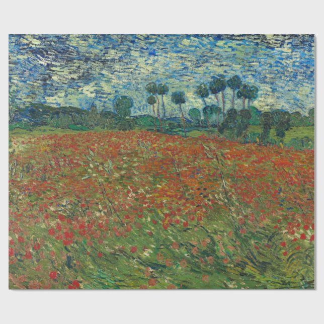 Papel De Presente Poppy Field por Vincent Van Gogh (Aberto)