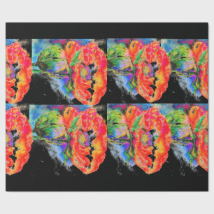 Papel De Presente Poppy vermelho