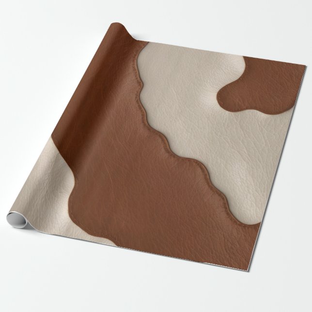 Papel De Presente Popular Luxury Elegant Faux Cow Leather Collection (Desenrolado)