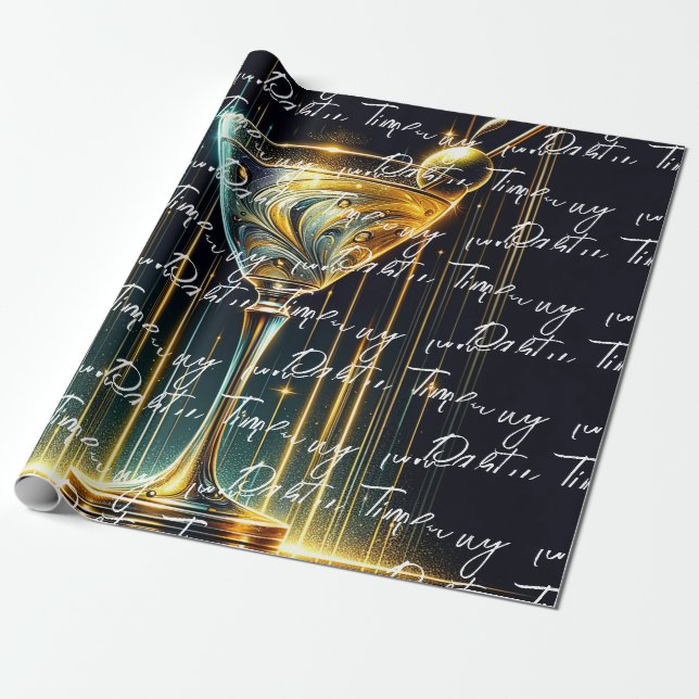 Papel De Presente Popular Neon Party Time Personalizado (Desenrolado)