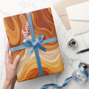 Papel De Presente Pôr do sol boêmio laranja ferrugem fluxo padrão ab
