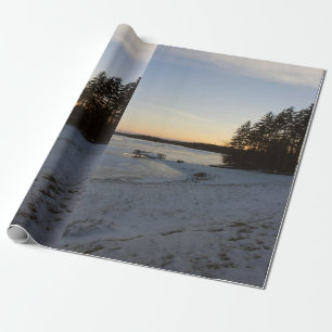 Papel De Presente Por do sol do inverno