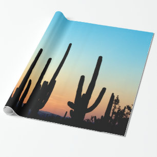 Papel De Presente Por do sol do Saguaro