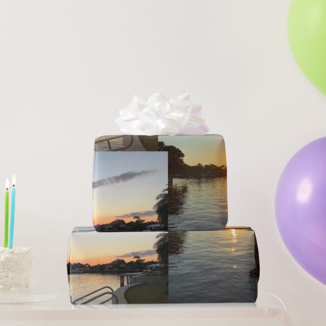 Papel De Presente Pôr do sol na Flórida  (Presentes para festas)