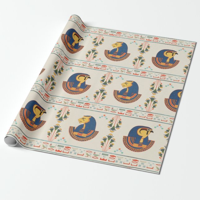 Papel De Presente Porão bege ornamental egípcio (Desenrolado)