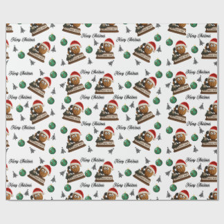 Papel De Presente Porca Antiga Com Padrão Natalino de Telefone Retrô
