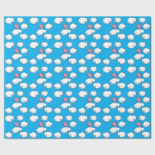 Papel De Presente Porco do vôo que repete o papel do teste padrão (Barra)