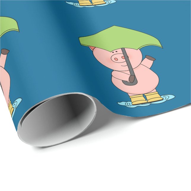 Papel De Presente Porco pequeno bonito que guardara o chá de fraldas (Ponta do rolo)