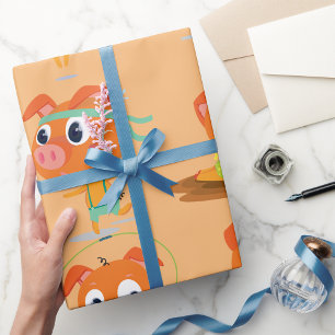 Papel De Presente Porcos Malhando