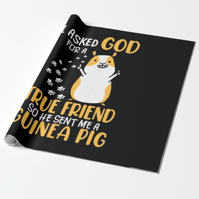 Papel De Presente Porquinho-da-índia é Amigo Verdadeiro (Desenrolado)