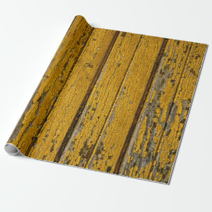 Papel De Presente Porta amarela velha ou cerca com tinta diferente,