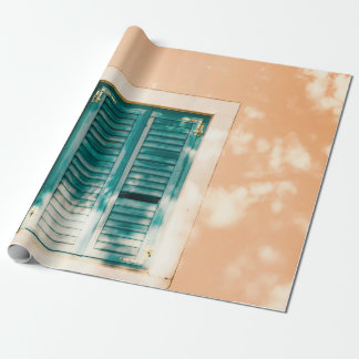 Papel De Presente Porta de madeira verde fechada