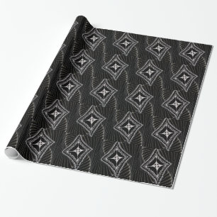 Papel De Presente Porta-pipa Abstrato de Diamante Preto