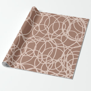 Papel De Presente Portas Desenhadas Mão-Abstrato Mocha (2)