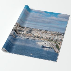 Papel De Presente Porto de Sliema com edifícios modernos e barcos