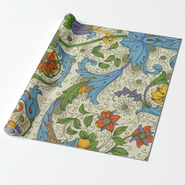 Papel De Presente Positano Floral Grande Wrappaper (Desenrolado)