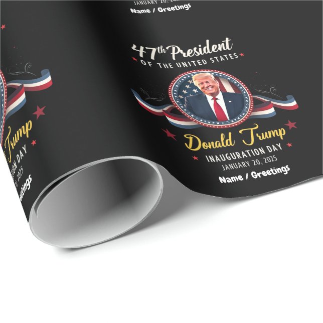 Papel De Presente posse de Trump Jan 20, celebrações de 2025 (Ponta do rolo)