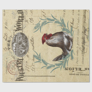 Papel De Presente Poster de Decoupage do mundo das aves domésticas