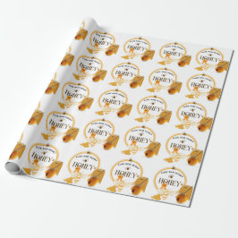 Papel De Presente Pote de Mel Abelha Mel Colmeia Apiário
