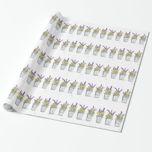 Papel De Presente Potes da erva da lavanda