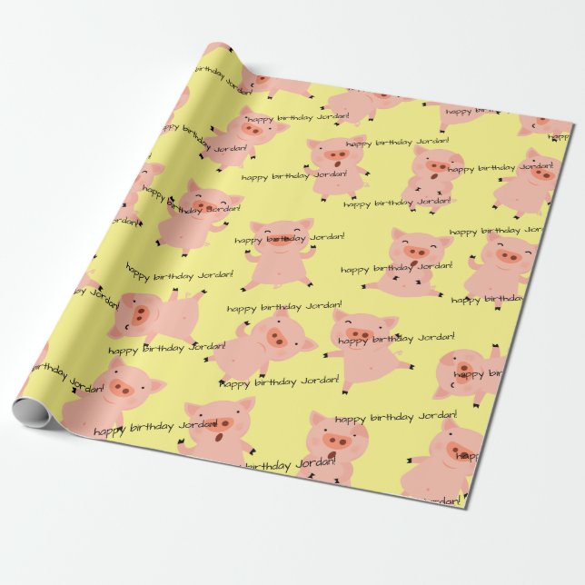 Papel De Presente Pouco Piggies All Over (Desenrolado)