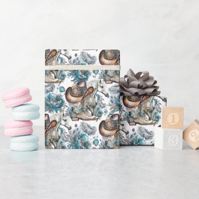 Papel De Presente Povoado de pelúcia de cavalo (Chá de bebê)