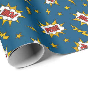 Papel De Presente Pow Comic Sound Effect Pattern