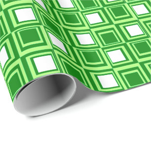 Papel De Presente Praças modernas, esmeralda e verde lima