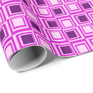 Papel De Presente Praças modernas, rosa, orquídea e roxo
