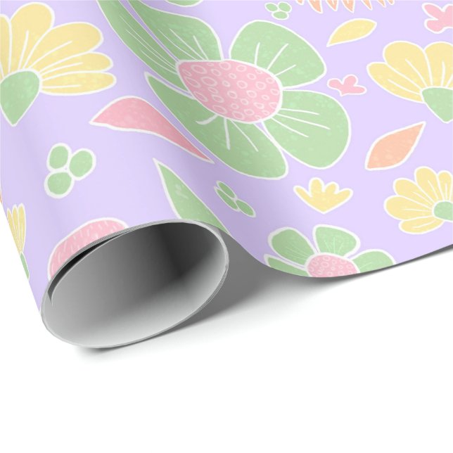 Papel De Presente Prado de flor doce (Ponta do rolo)