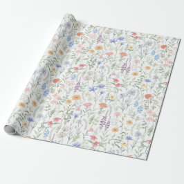 Papel De Presente Prado de Flores Silvestres Feminino Coquete