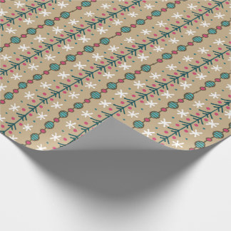 Papel De Presente Prados de Natal - Teal e Rosa na Areia