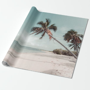 Papel De Presente Praia ao lado da palmeira de coco