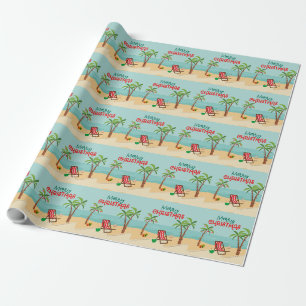 Papel De Presente Praia de Natal Alegre