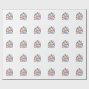 Papel De Presente Praia de Unicórnio Vibrações Caprichosas Fundo Bra